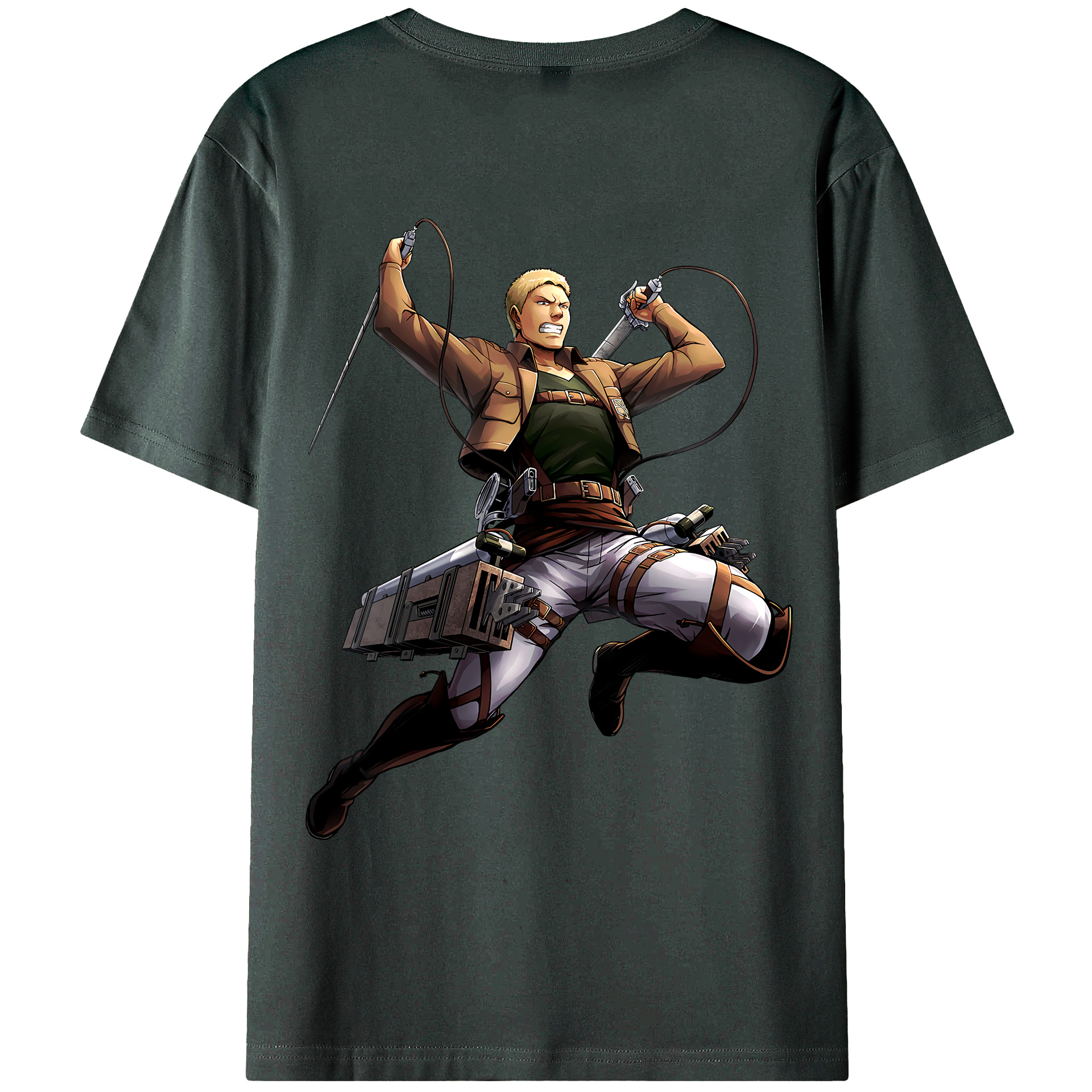 （画像用） 進撃の巨人 ライナー・ブラウン Attack on Titan Reiner Braun 綿100％ メンズ半袖Tシャツ（バックプリント） 通気性